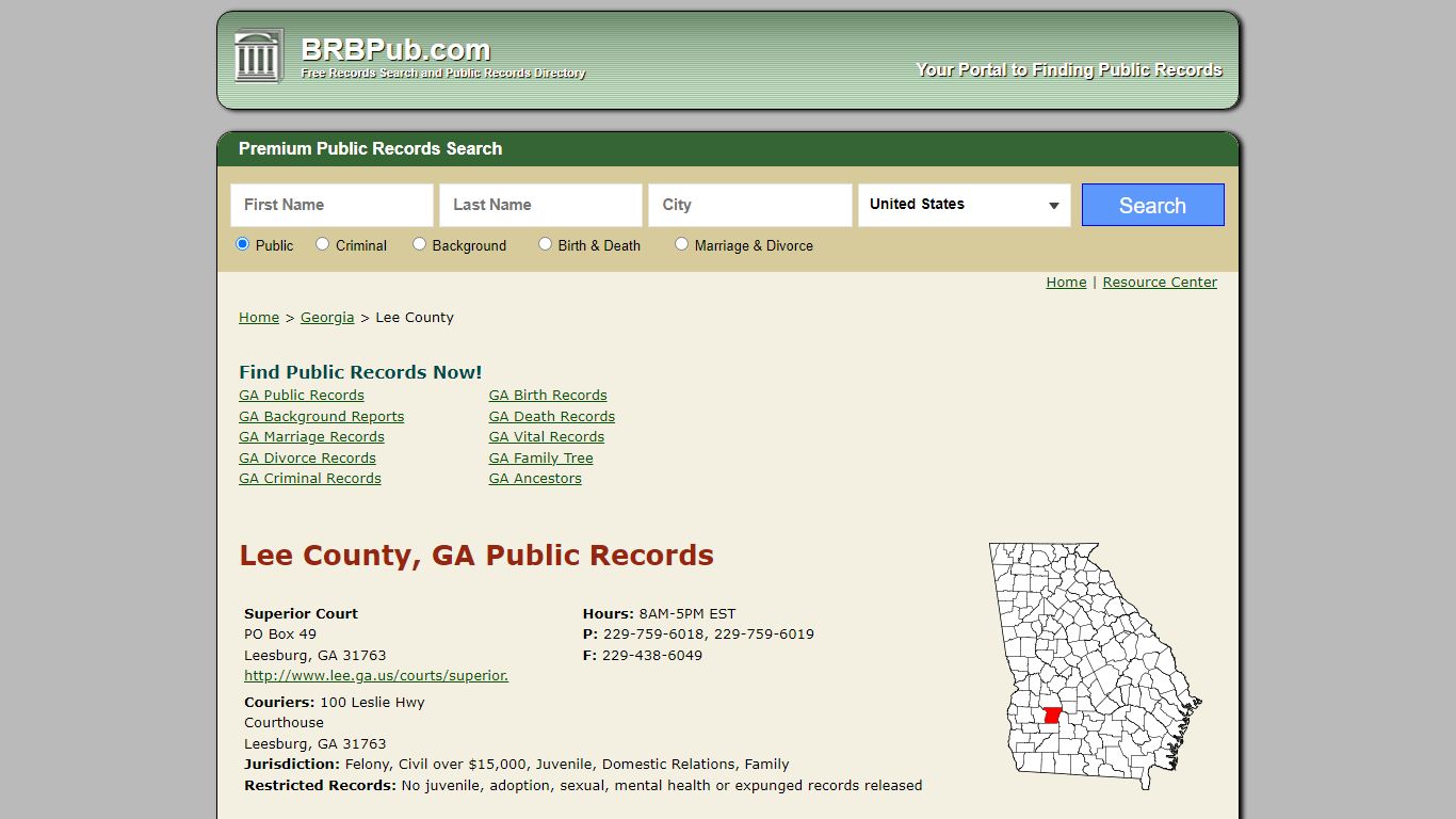 Lee County Public Records | Search Georgia Government Databases - BRB Pub