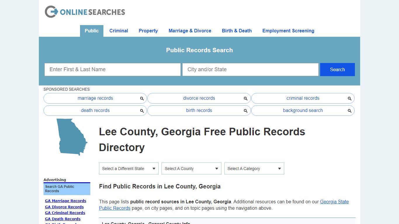 Lee County, Georgia Public Records Directory - OnlineSearches.com
